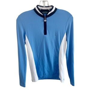 GOLFINO GOLF POLO MILANA TROYER SZ 6 BLUE/BLACK